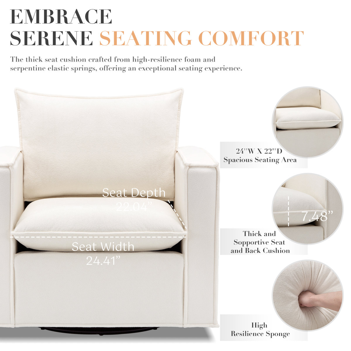 Hendina Upholstered Swivel Armchair (Set of 2)